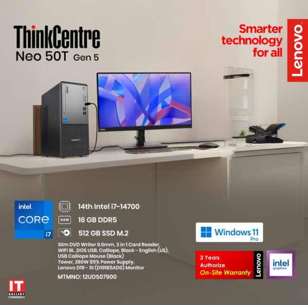 Desktop ThinkCentre neo 50t Gen 5_I7 14700 DOS