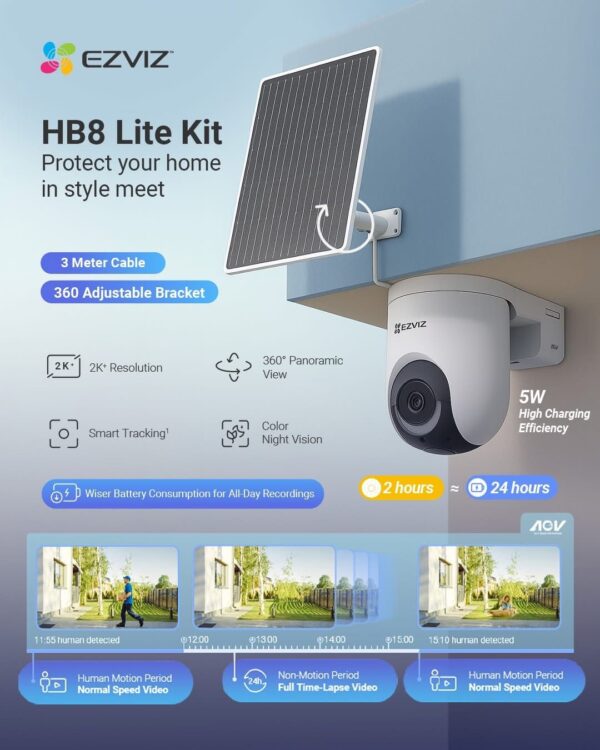 HB8 Lite + Solar Panel 5W 3MP WIFI Camera